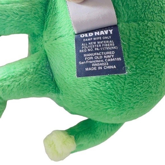 Old Navy Green 7” Frog 2011 Stuffed Animal Plush Soft Baby Toy Washable - Picture 6 of 10